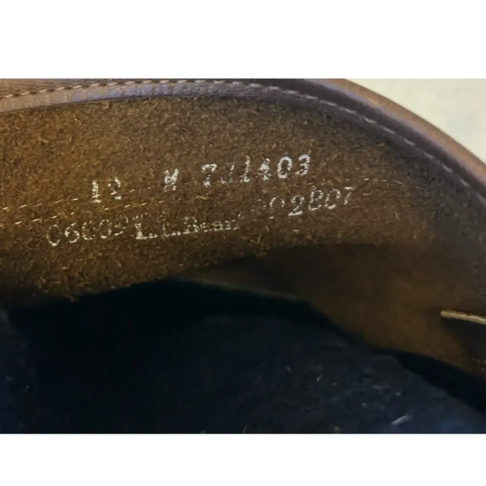 L.L. Bean Men's Leather Duck Boot Brown Vibram Gumlite Sole Size 12M Winter